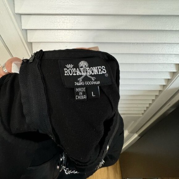 Y2K Royal Bones By Daang Pleated Mini Skirt with silver chain detailing - L - Picture 4 of 4